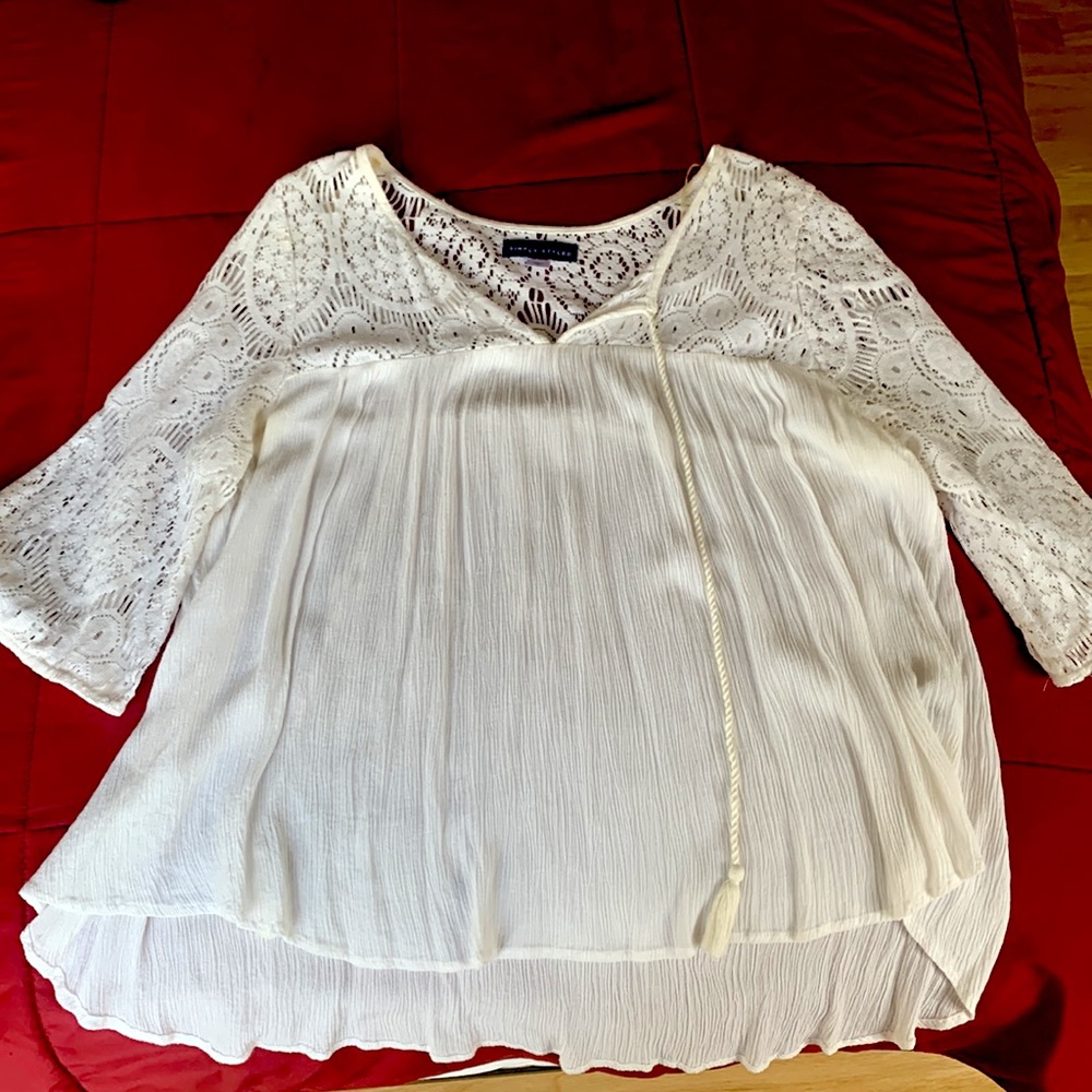 Simply Styled by Sears White Peasant Blouse